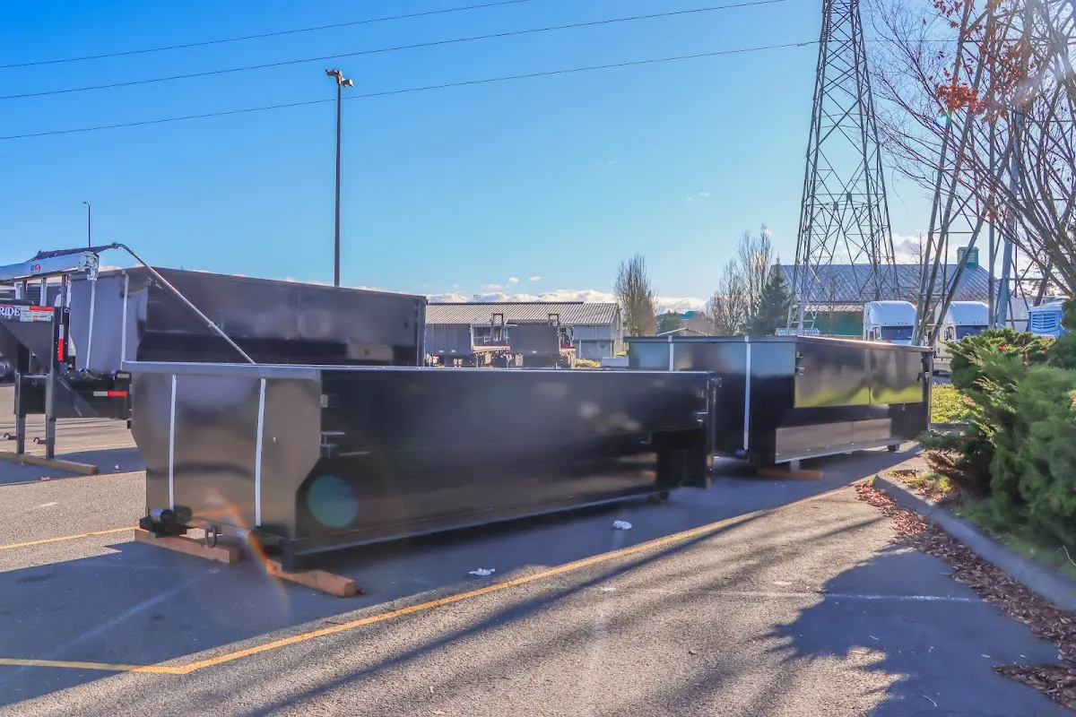 Roll-off dumpster ready for waste disposal at job site for Commercial Dumpster Rental in Hudson